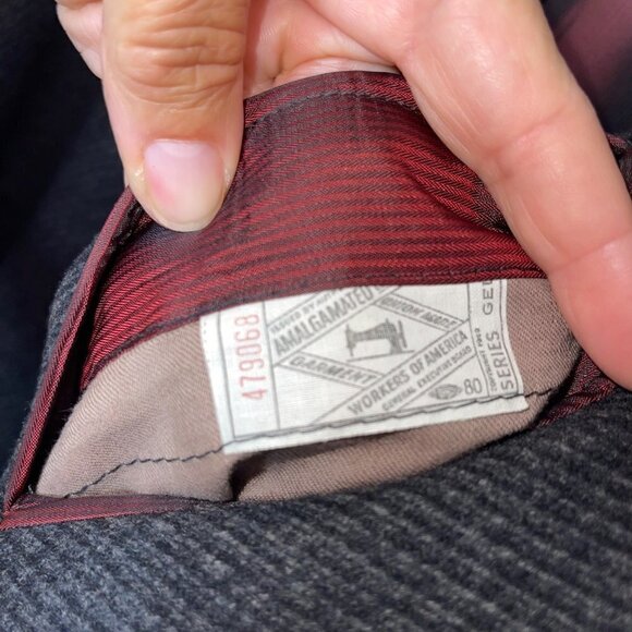 Dartmoor Vintage 50s 60s Mens Trench Coat Size 48 Regular Gray Black Wool Tweed - Picture 5 of 16